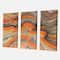 Designart - Abstract Gilded Orange Waves - Contemporary Gallery-wrapped Canvas